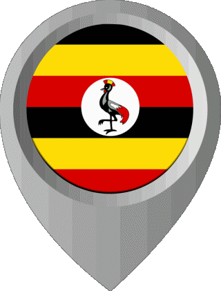 Epingle de Localisation Ouganda Afrique Drapeaux 