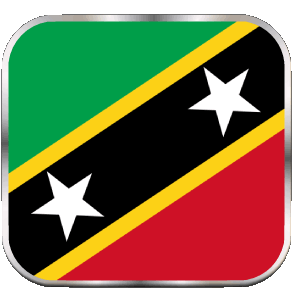 Quadrato 2 Saint Kitts e Nevis America Bandiere 