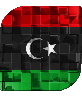 Square Libya Africa Flags 