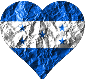 Coeur Honduras Amériques Drapeaux 