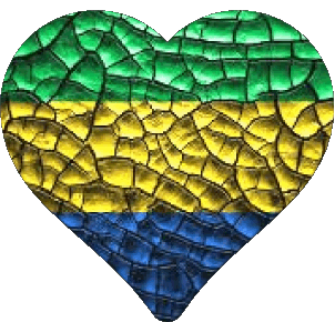 Cuore Gabon Africa Bandiere 