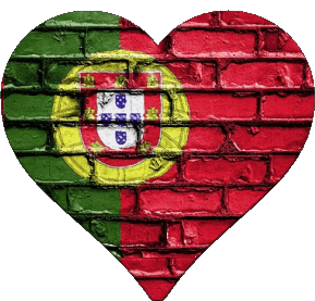 Herz Portugal Europa Fahnen 