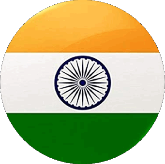 Round India Asia Flags 