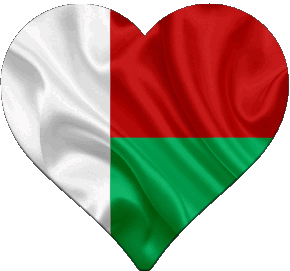 Coeur Madagascar Afrique Drapeaux 