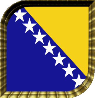 Quadrato Bosnia Erzegovina Europa Bandiere 