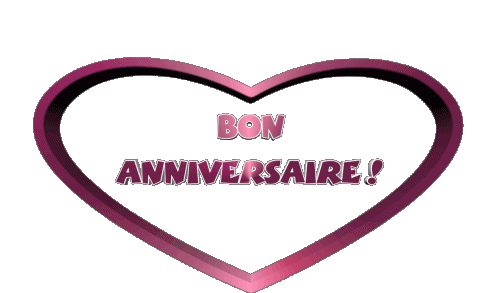 002 Coeur Bon Anniversaire Francés Mensajes 