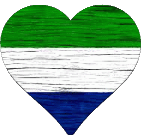 Corazón Sierra Leone África Banderas 