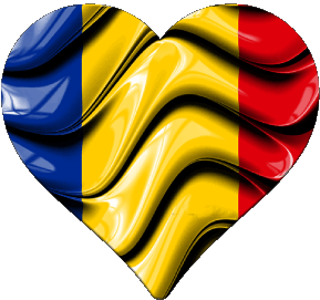 Cuore Romania Europa Bandiere 