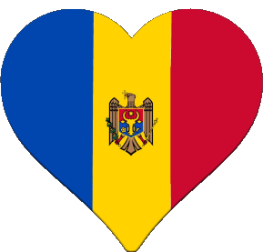 Herz Moldawien Europa Fahnen 