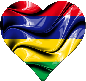 Herz Mauritius Afrika Fahnen 