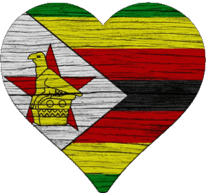 Heart Zimbabwe Africa Flags 