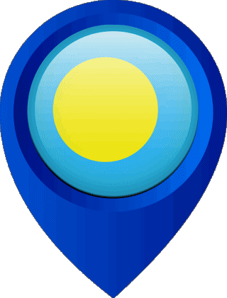 Location Pin Palau Oceania Flags 