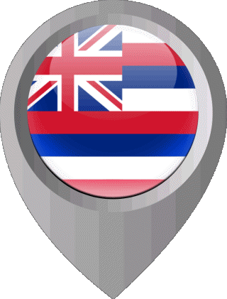 Marcador de ubicación Hawaii U.S.A - Estados América Banderas 