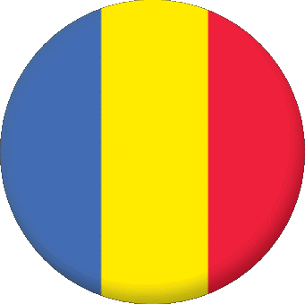 Runde Rumänien Europa Fahnen 