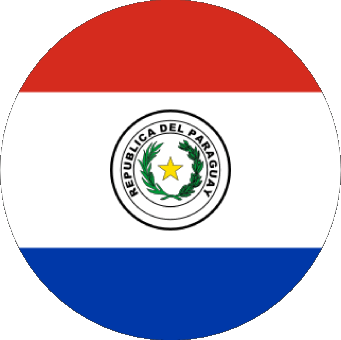Round Paraguay America Flags 