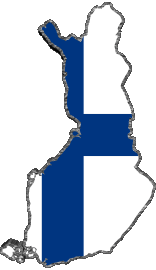 Karte Finnland Europa Fahnen 