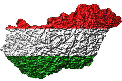 Mapa Hungría Europa Banderas 