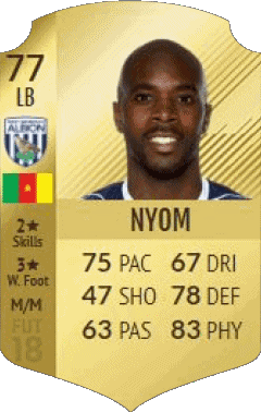 Allan Nyom Cameroun F I F A - Joueurs Cartes Jeux Vidéo Multi Média 