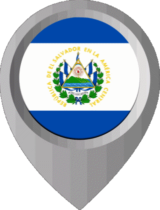 Marcador de ubicación El Salvador América Banderas 