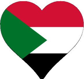 Cuore Sudan Africa Bandiere 