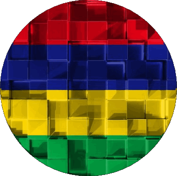 Round Mauritius Africa Flags 