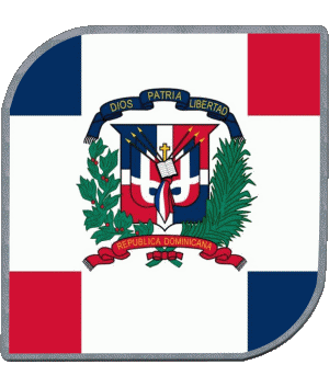 Carré République Dominicaine Amériques Drapeaux 