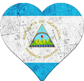 Coeur Nicaragua Amériques Drapeaux 