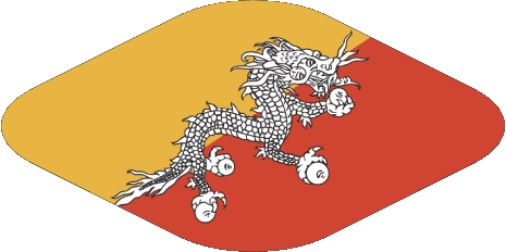 Verschiedene Bhutan Asien Fahnen 