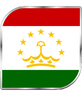 Square Tajikistan Asia Flags 