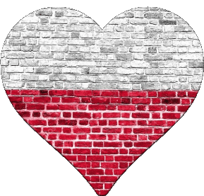Heart Poland Europe Flags 