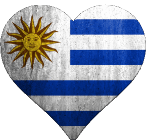 Corazón Uruguay América Banderas 