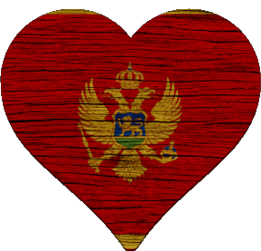 Heart Montenegro Europe Flags 