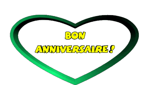 002 Coeur Bon Anniversaire Francés Mensajes 