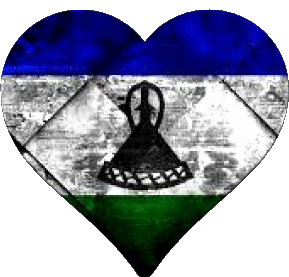 Corazón Lesoto África Banderas 