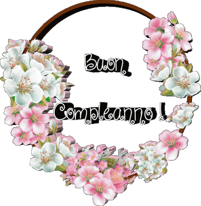 017 Sfondo trasparente Floreale Buon Compleanno Italiano Messagi 