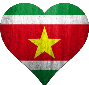 Cuore Suriname America Bandiere 