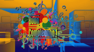 002 Fond Animé Astratto - Geometrico Buon Compleanno Italien Messages 