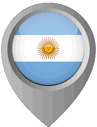 Standort-Pin Argentinien Amerika Fahnen 