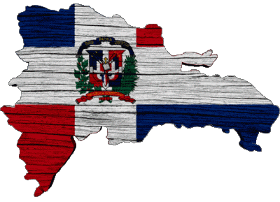 Mapa República Dominicana América Banderas 