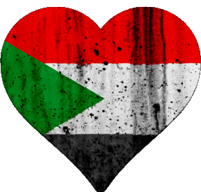 Coeur Soudan Afrique Drapeaux 