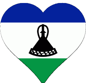 Cuore Lesotho Africa Bandiere 