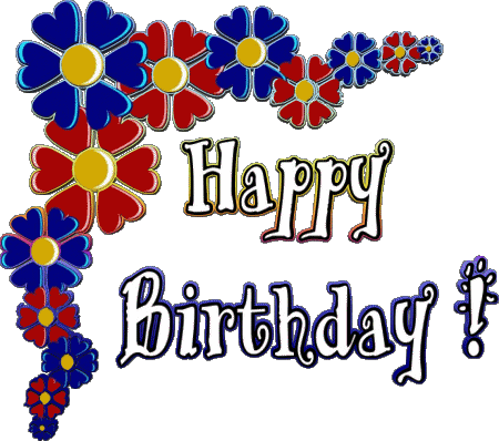 005 Fondo transparente Floral Happy Birthday Inglés Mensajes 