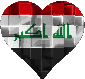 Corazón Iraq Asia Banderas 