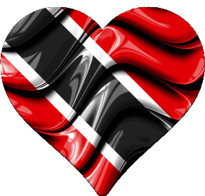 Herz Trinité et Tobago Amerika Fahnen 