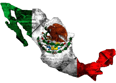 Map Mexico America Flags 