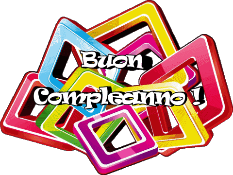 017 Sfondo trasparente Astratto - Geometrico Buon Compleanno Italiano Messagi 