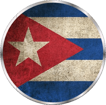 Round Cuba America Flags 