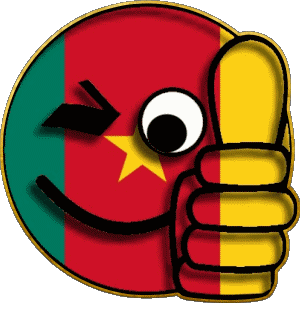 Smiley - OK Cameroun Afrique Drapeaux 