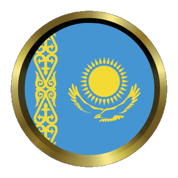 Rund - Ringe Kazakhstan Asien Fahnen 