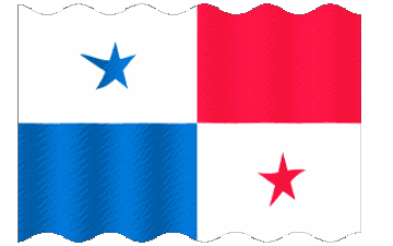Waving Panama America Flags 